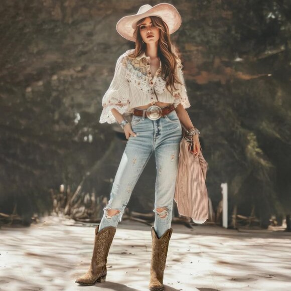 SheSole Western Boots Women Dark Brown Faux Leather Square Toe Wide Mid Calf - Picture 5 of 9